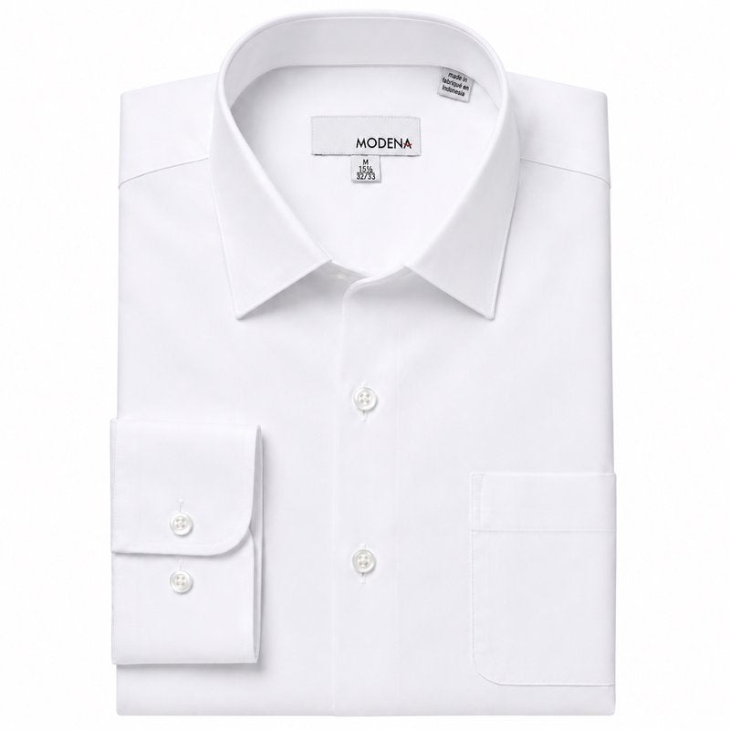 Modena Men's Regular Fit Long Sleeve Solid Dress Shirt