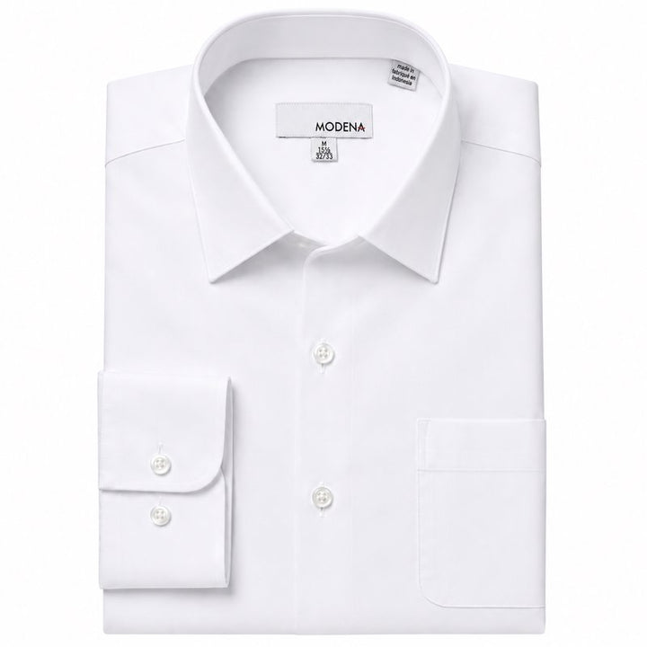 Modena Men's Regular Fit Long Sleeve Solid Dress Shirt