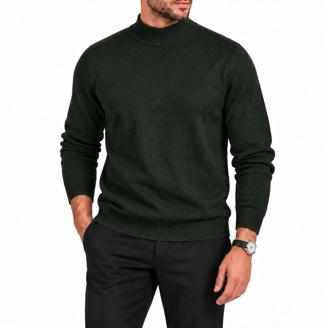 Adam Baker Men's Mock Neck Cotton Blend Knit Pullover Sweater