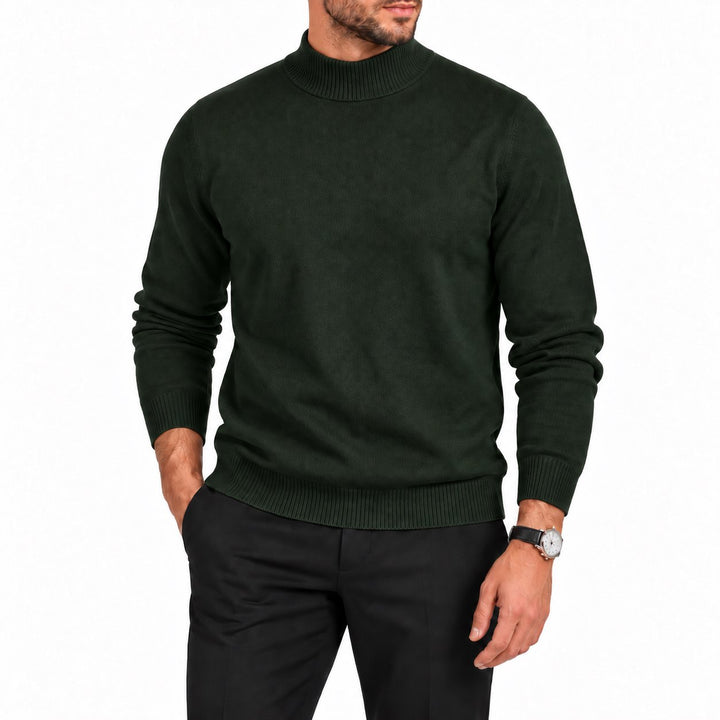 Adam Baker Men's Mock Neck Cotton Blend Knit Pullover Sweater