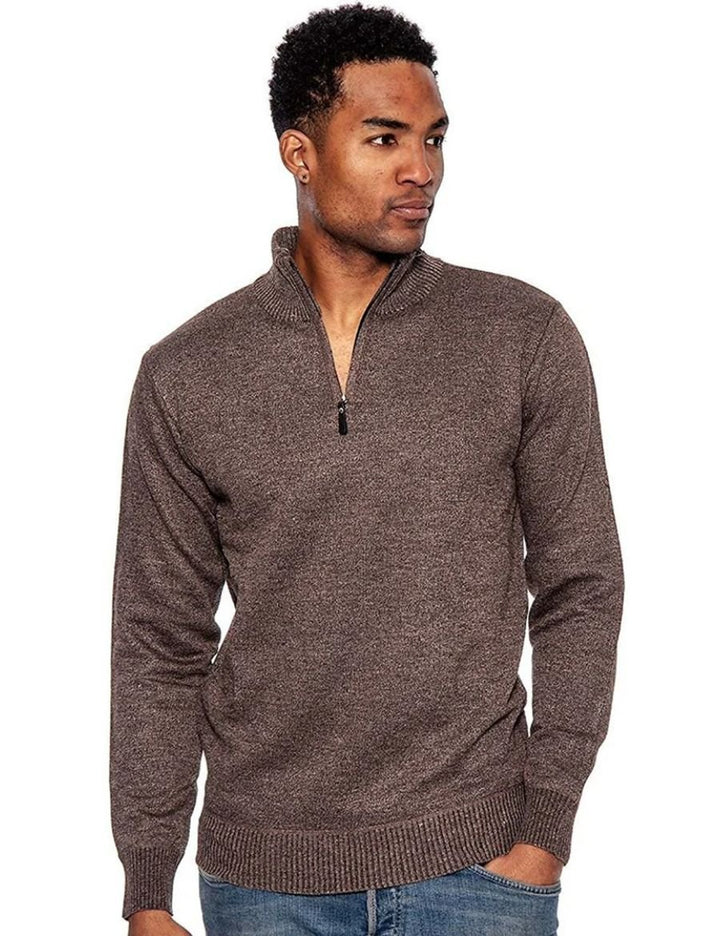 True Rock Men's 1/4 Zip Solid Knit Sweater - CLEARANCE - FINAL SALE