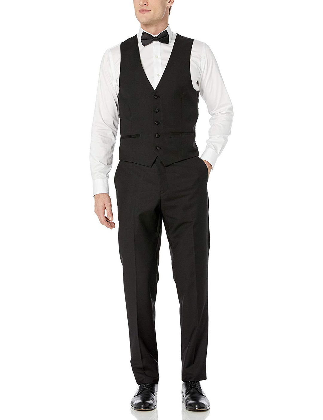 Adam Baker Men's 100% Wool Modern Fit Single Breasted Three Piece Shawl Collar Tuxedo - Colors