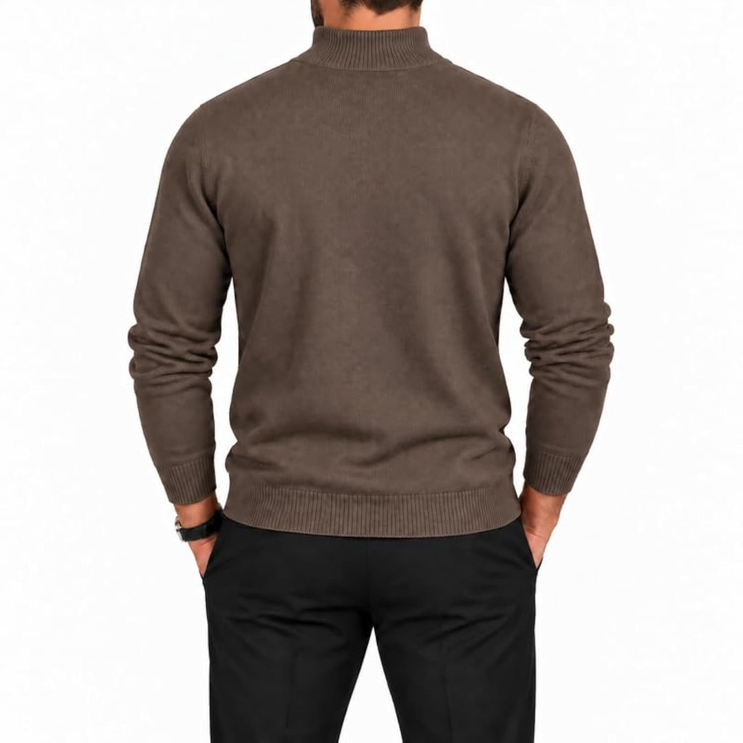 Adam Baker Men's Mock Neck Cotton Blend Knit Pullover Sweater