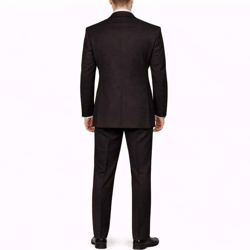 Adam Baker Men's Modern Fit Double Breasted Wool 2-Piece Suit Set | Jacket & Pants