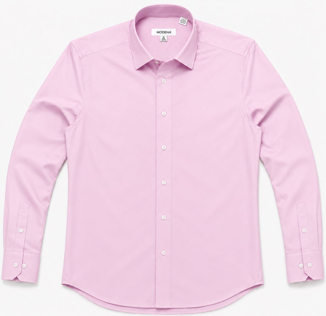 Modena Men’s Contemporary (Slim) Fit Long Sleeve Solid Dress Shirt