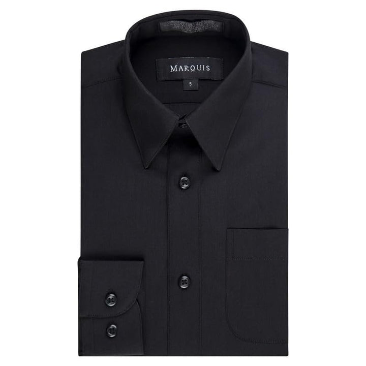 Marquis Boy's Regular Fit Long Sleeve Cotton Blend Solid Dress Shirt