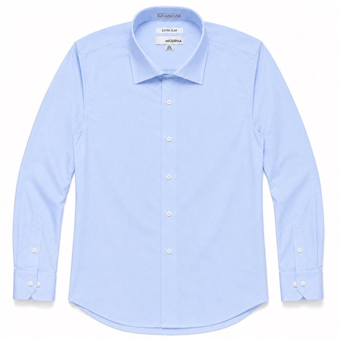 Modena Men's Extra Slim Fit Long Sleeve Solid Dress Shirt