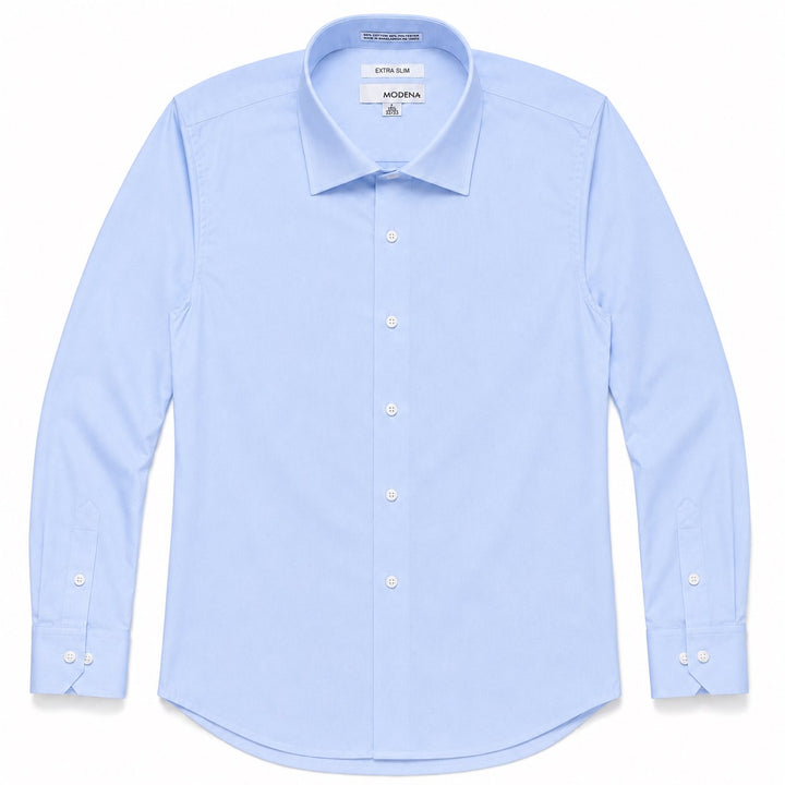 Modena Men's Extra Slim Fit Long Sleeve Solid Dress Shirt