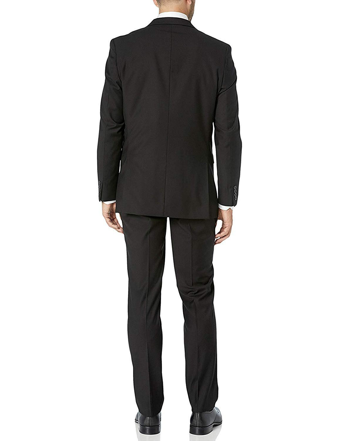 Adam Baker Men's Slim Fit 3-Piece (Jacket, Vets, Trousers) Vested Suit Set - Black & Navy