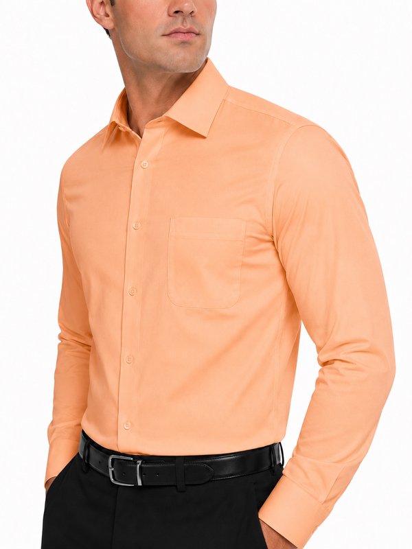 Modena Men's Regular Fit Long Sleeve Solid Dress Shirt