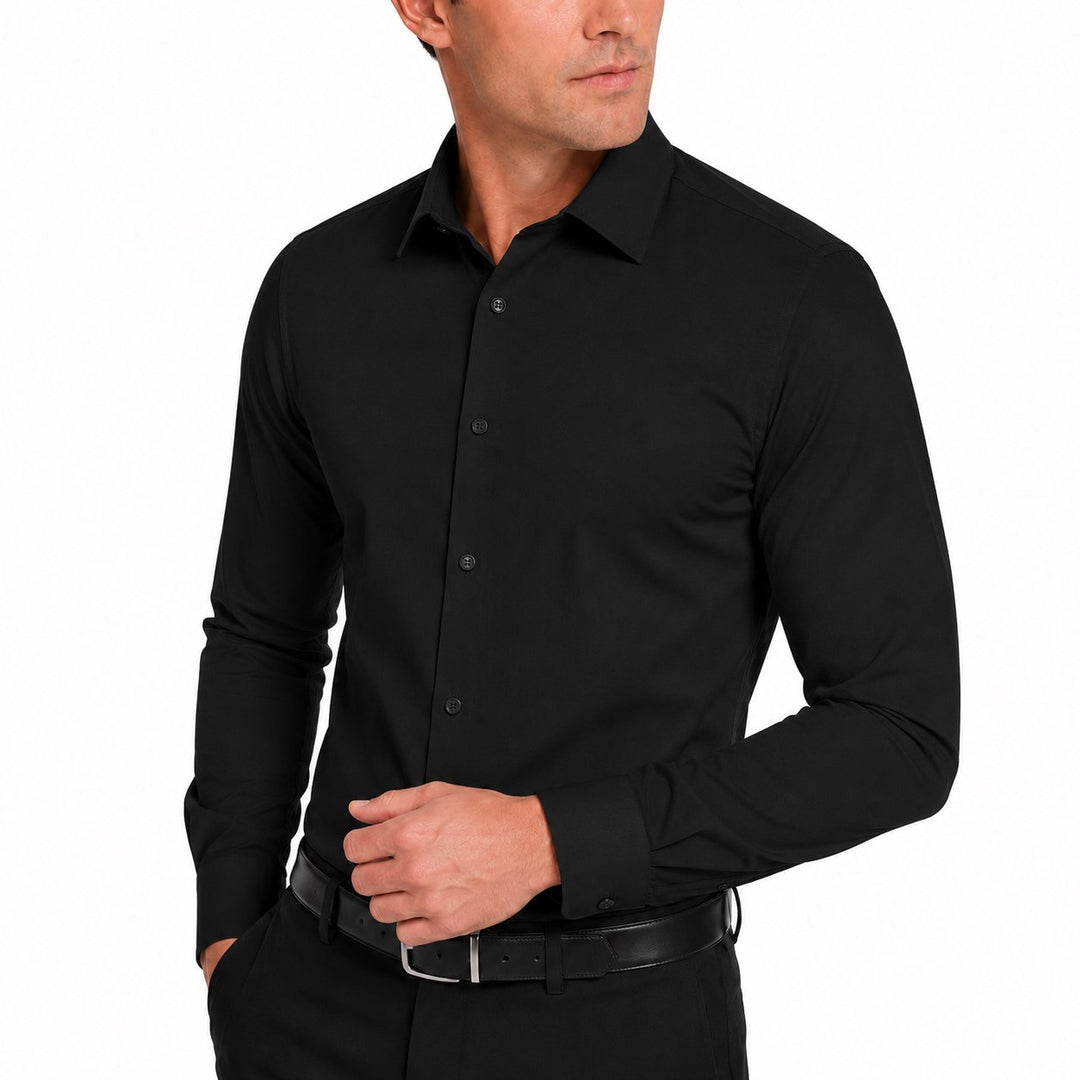 Modena Men's Extra Slim Fit Long Sleeve Solid Dress Shirt