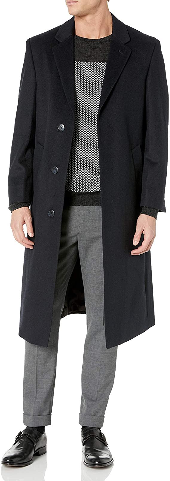 Adam Baker Men's Single Breasted Luxury Wool Full Length Topcoat - Available in Colors