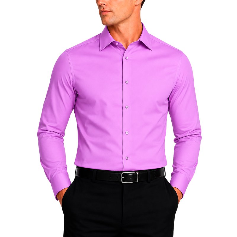 Modena Men's Regular Fit Long Sleeve Solid Dress Shirt