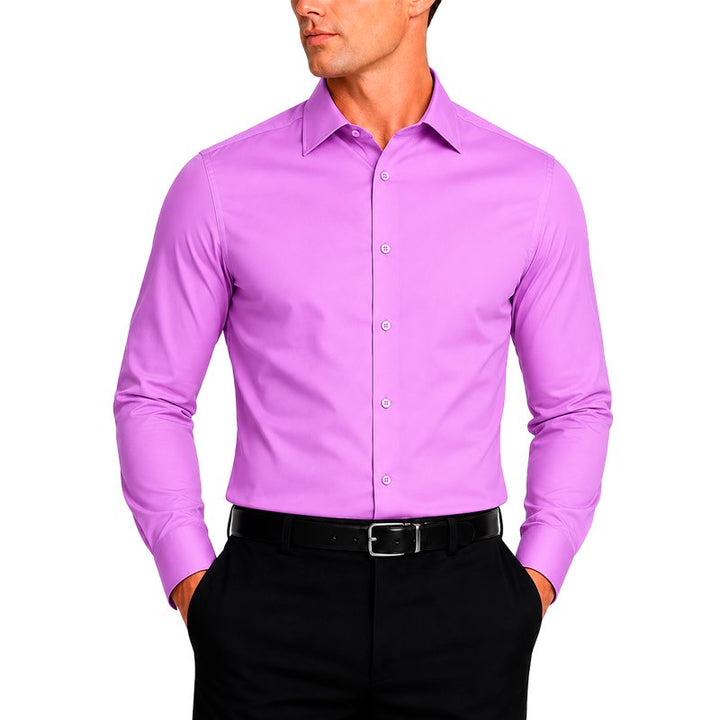Modena Men's Regular Fit Long Sleeve Solid Dress Shirt