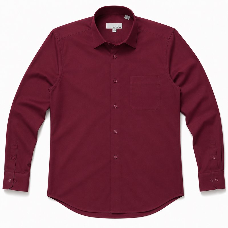 Modena Men's Regular Fit Long Sleeve Solid Dress Shirt