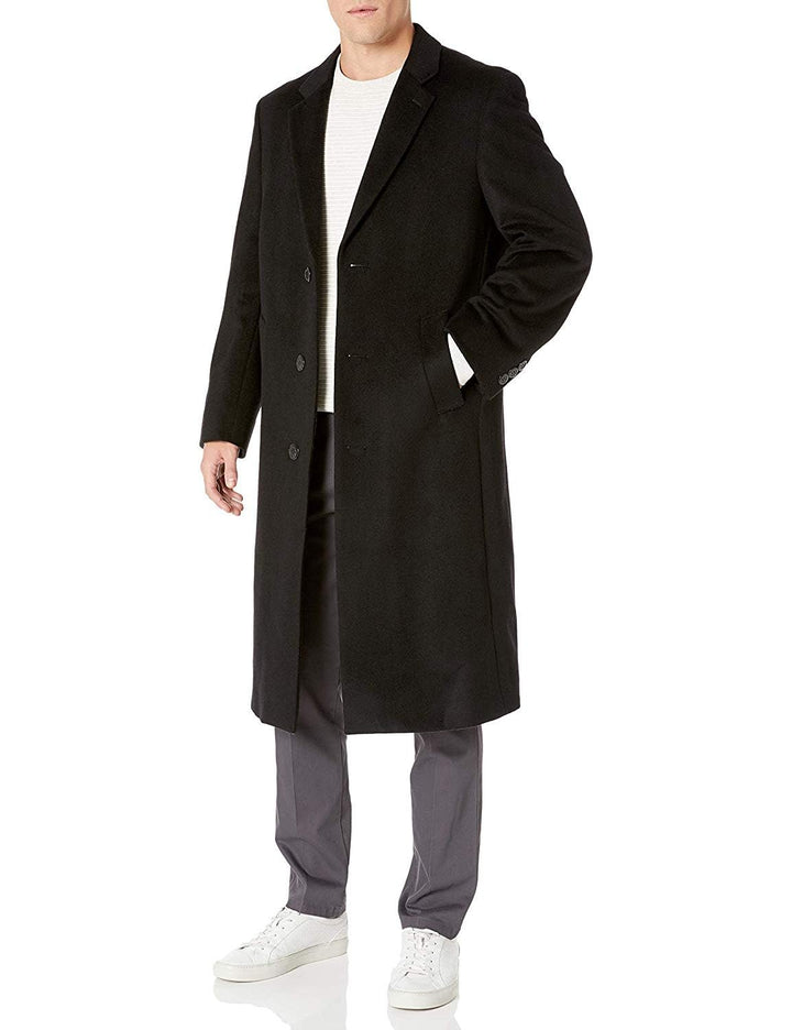 Adam Baker Men's Single Breasted Wool Cashmere Full Length Topcoat - Colors