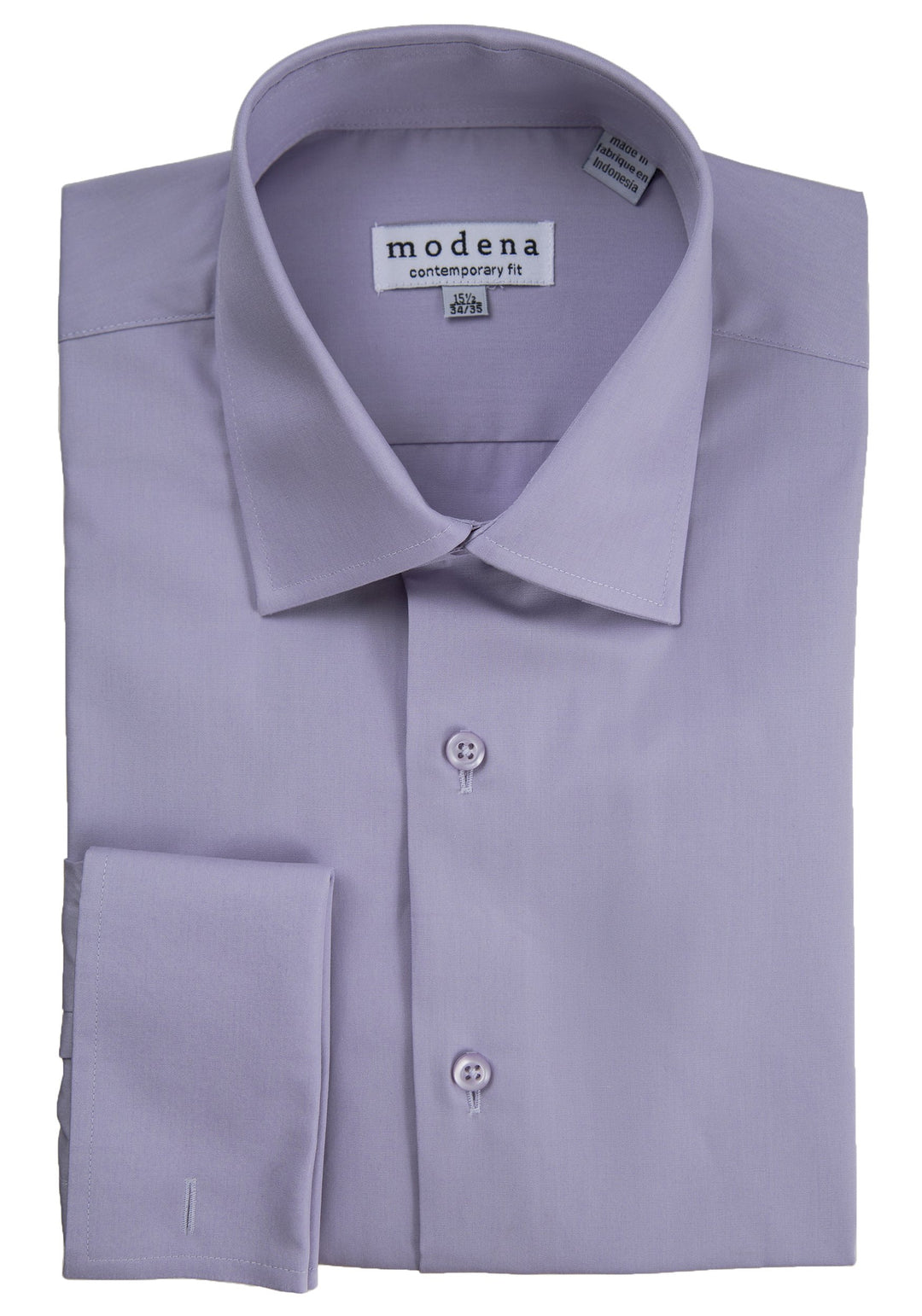 Modena Men’s Contemporary (Slim) Fit French Cuff Solid Dress Shirt – Colors