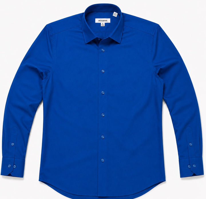 Modena Men’s Contemporary (Slim) Fit Long Sleeve Solid Dress Shirt