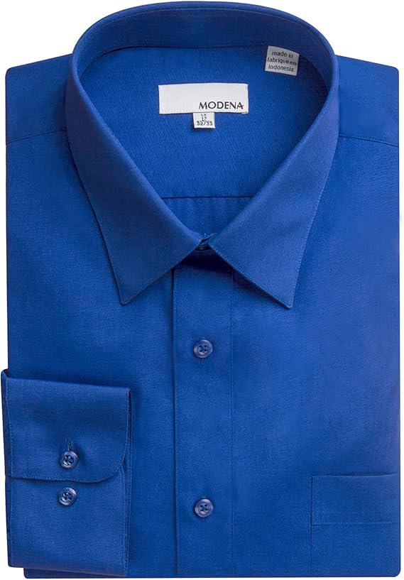 Modena Men’s Regular Fit Long Sleeve Solid Dress Shirt – Colors