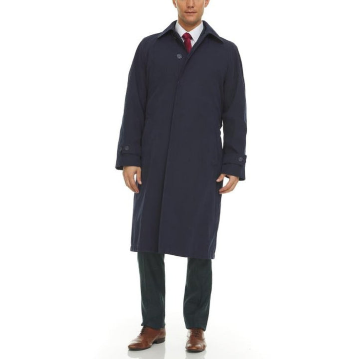 Adam Baker Men's Olive & Navy Single Breasted Full Length Trench Coat All Year Round Raincoat