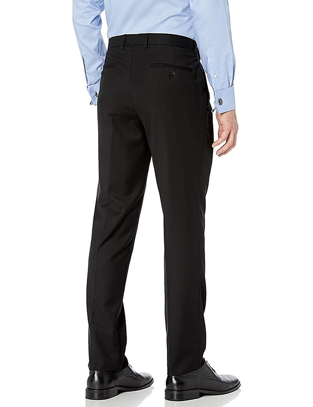 Adam Baker Men's Slim-Fit Flat-Front 100% Wool Dress Pants
