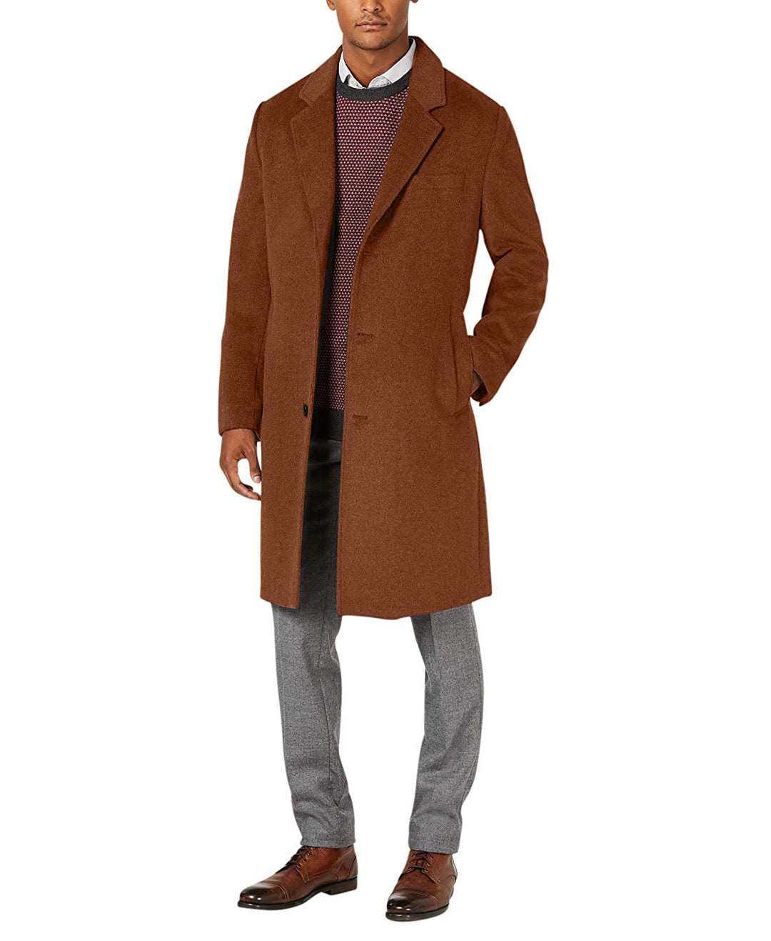 LONDON FOG Men's Classic Fit Overcoat Signature Wool Blend Top Coat (Regular & Big-Tall Sizes)