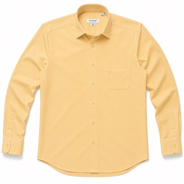 Modena Men's Regular Fit Long Sleeve Solid Dress Shirt