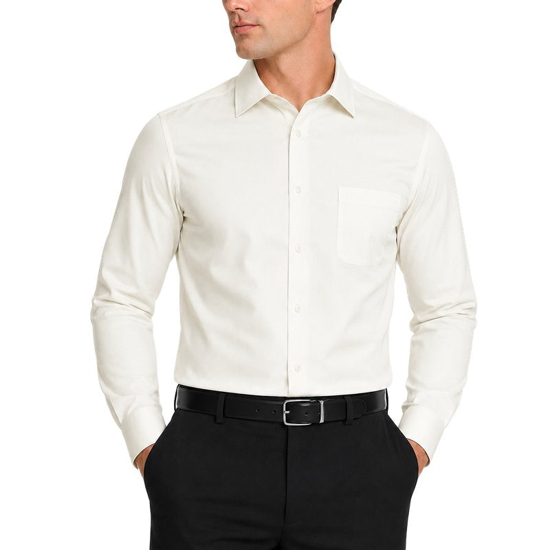 Modena Men's Regular Fit Long Sleeve Solid Dress Shirt