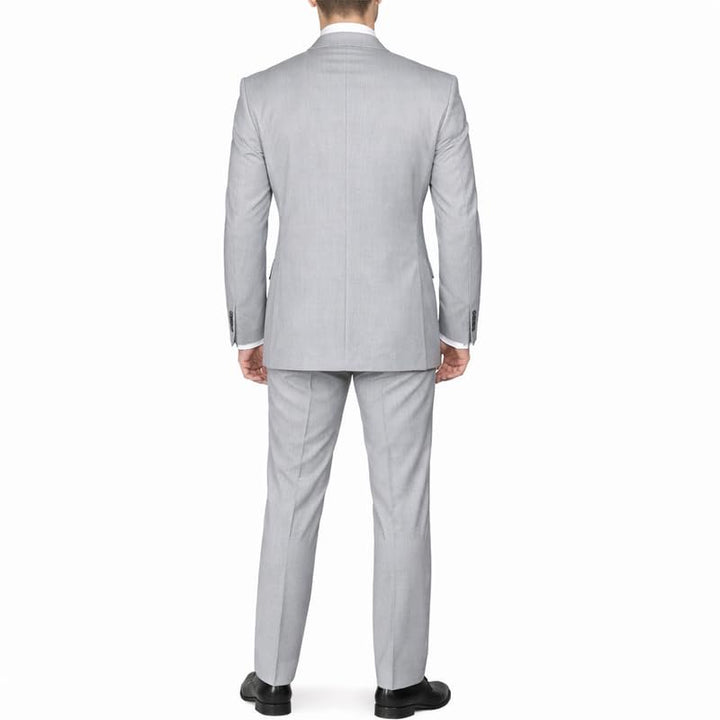 Adam Baker Men's Modern Fit Double Breasted Wool 2-Piece Suit Set | Jacket & Pants