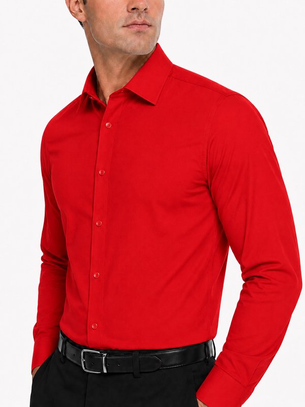 Modena Men’s Contemporary (Slim) Fit Long Sleeve Solid Dress Shirt