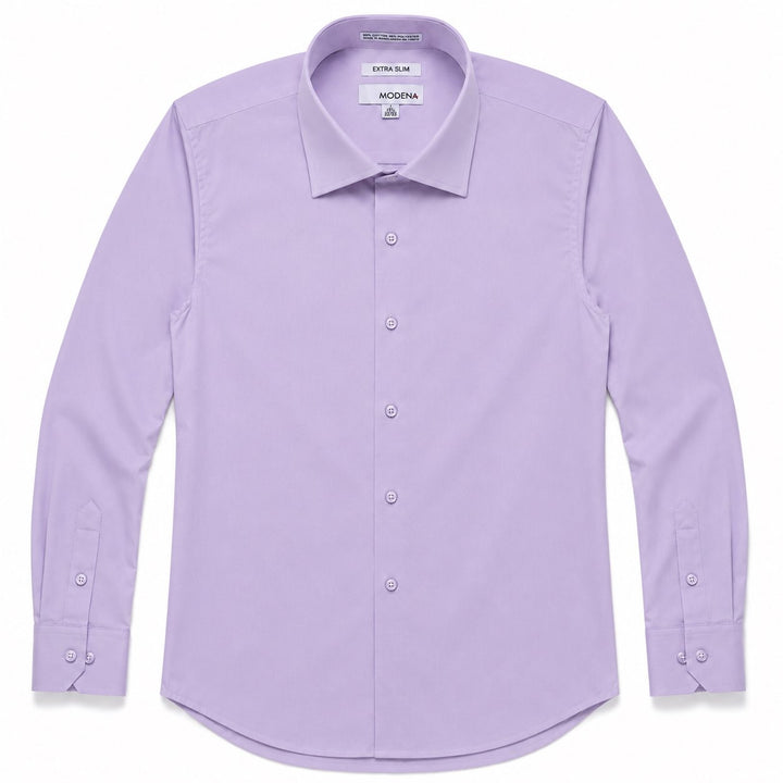 Modena Men's Extra Slim Fit Long Sleeve Solid Dress Shirt