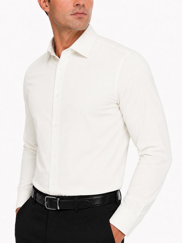 Modena Men’s Contemporary (Slim) Fit Long Sleeve Solid Dress Shirt