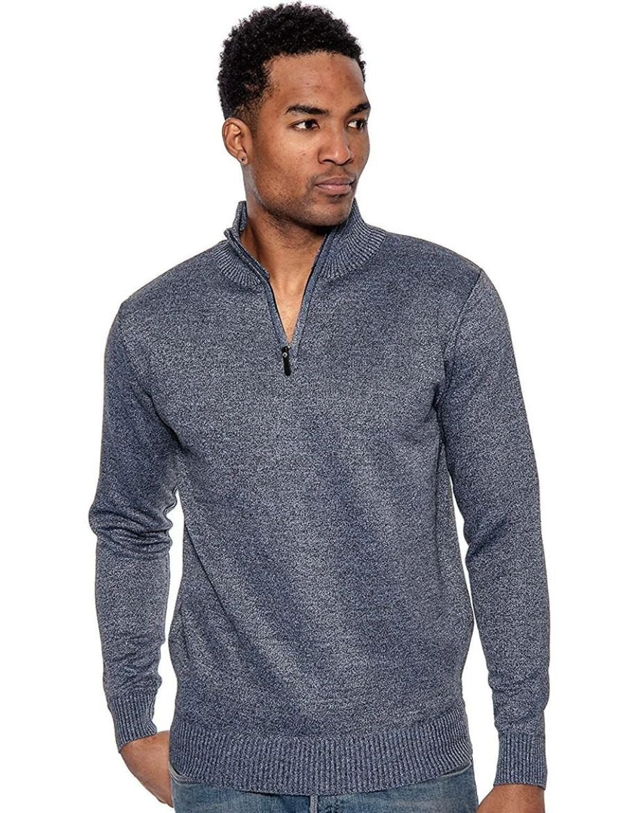 True Rock Men's 1/4 Zip Solid Knit Sweater - CLEARANCE - FINAL SALE