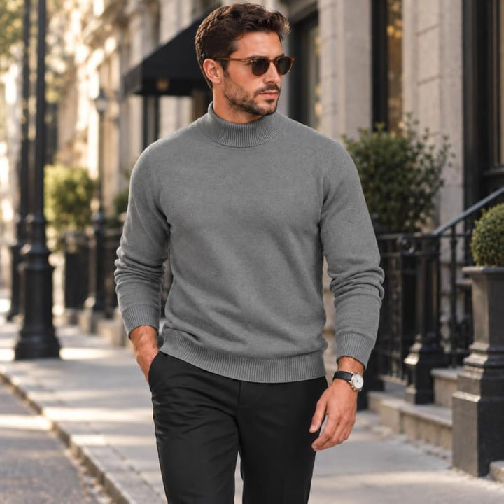 Adam Baker Men's Mock Neck Cotton Blend Knit Pullover Sweater