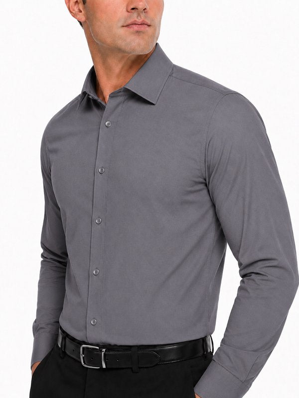 Modena Men’s Contemporary (Slim) Fit Long Sleeve Solid Dress Shirt