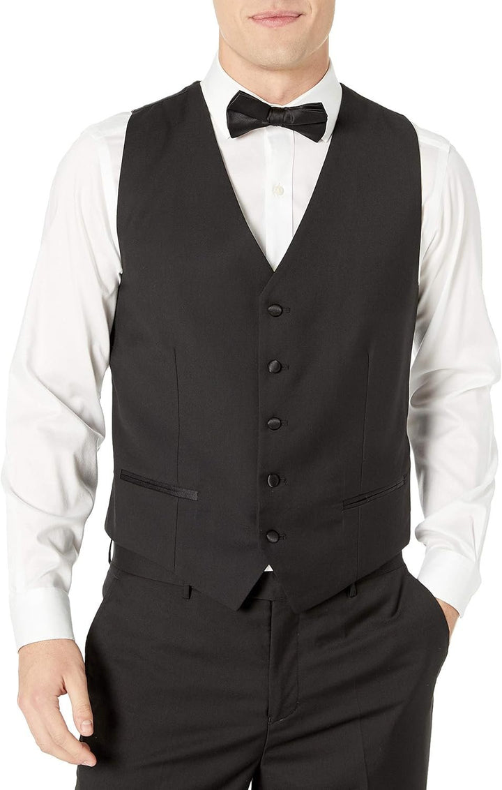 Adam Baker Men's 100% Wool Modern Fit Single Breasted Three Piece Shawl Collar Tuxedo - Colors