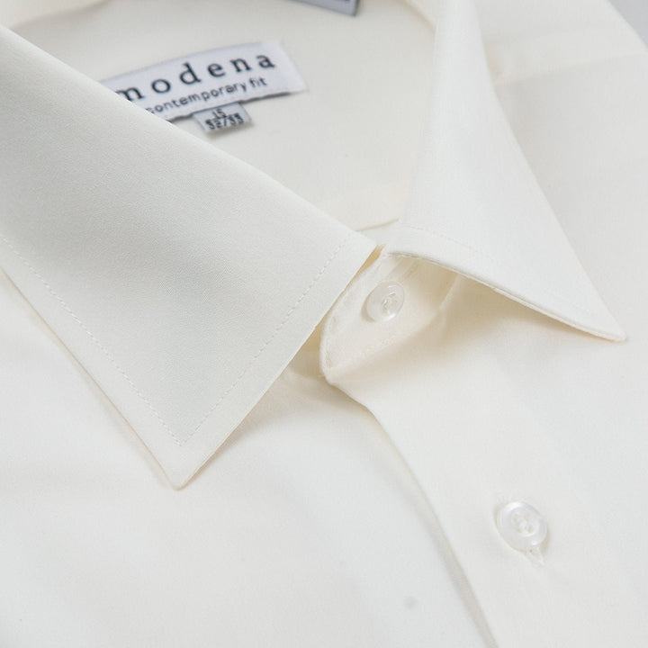 Modena Men's Contemporary (Slim) Fit Spread Collar French Cuff Solid Dress Shirt – Colors