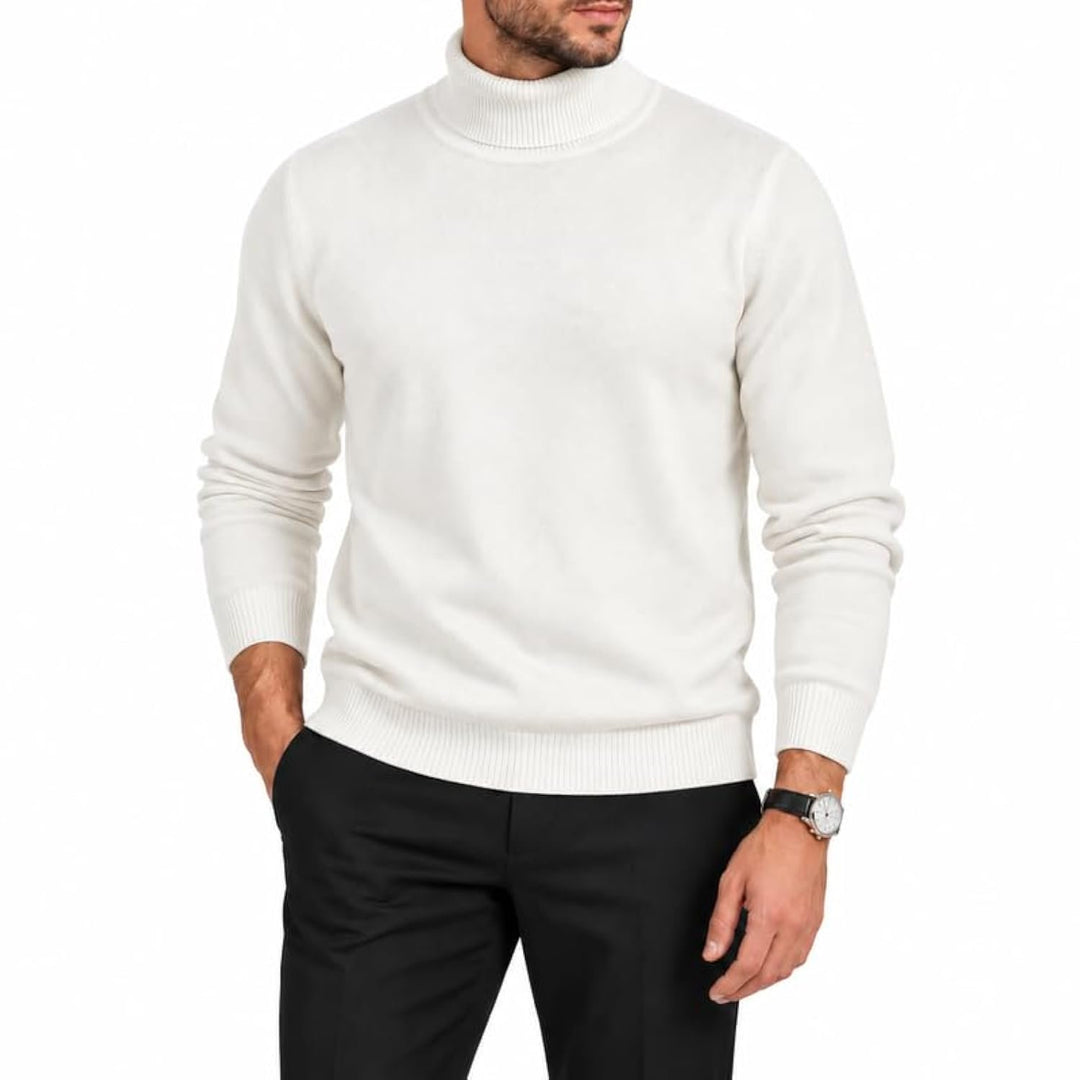 Adam Baker Men's Cotton Blend Turtleneck Sweater, Casual Knitted Pullover Sweater