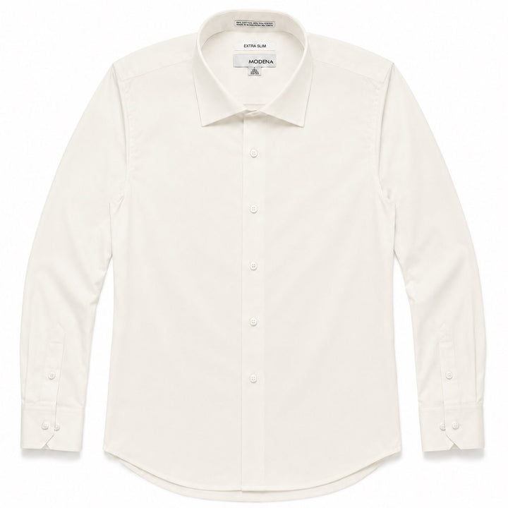 Modena Men's Extra Slim Fit Long Sleeve Solid Dress Shirt