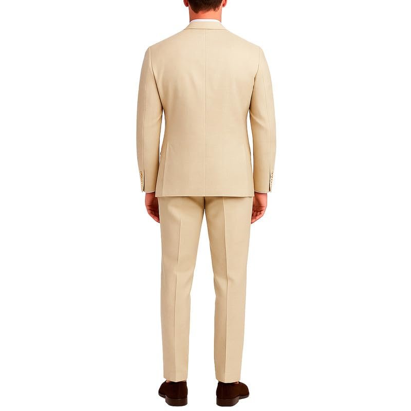 Adam Baker Men's Slim Fit Double Breasted 2-Piece (Jacket & Pants) Suit Set