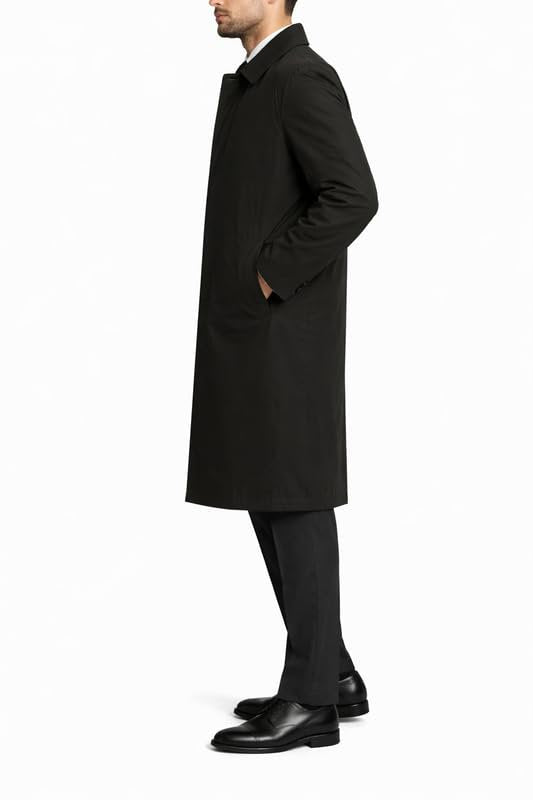 Adam Baker Bergen Men's Trench Coat – Full Length Waterproof Raincoat, Single-Breasted with Zip-Out Liner