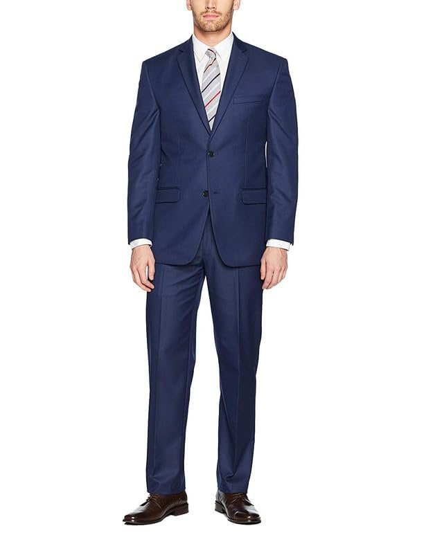 Adam Baker Men’s Extreme Slim Fit Wool 2-Piece Double-Breasted Suit Set | Luxury Jacket & Trousers for Men – Colors