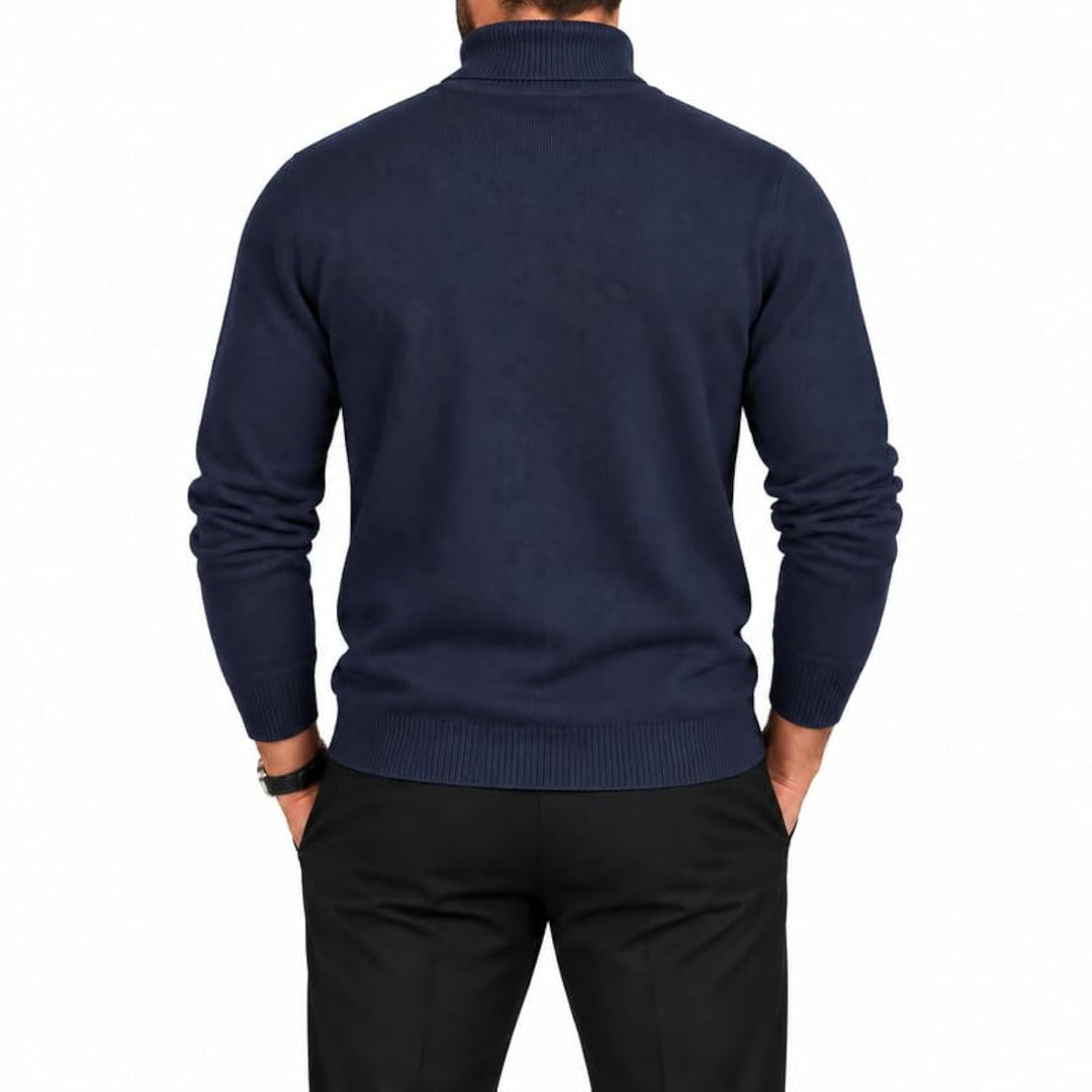 Adam Baker Men's Cotton Blend Turtleneck Sweater, Casual Knitted Pullover Sweater