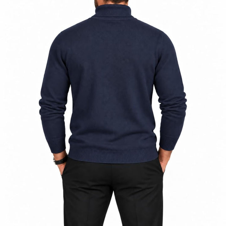 Adam Baker Men's Cotton Blend Turtleneck Sweater, Casual Knitted Pullover Sweater