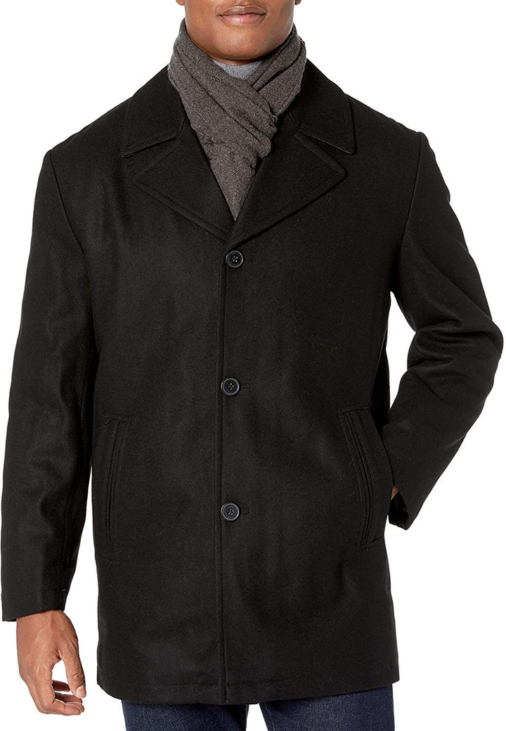 LONDON FOG mens Amity 34" Wool Blend Car Coat With Scarf