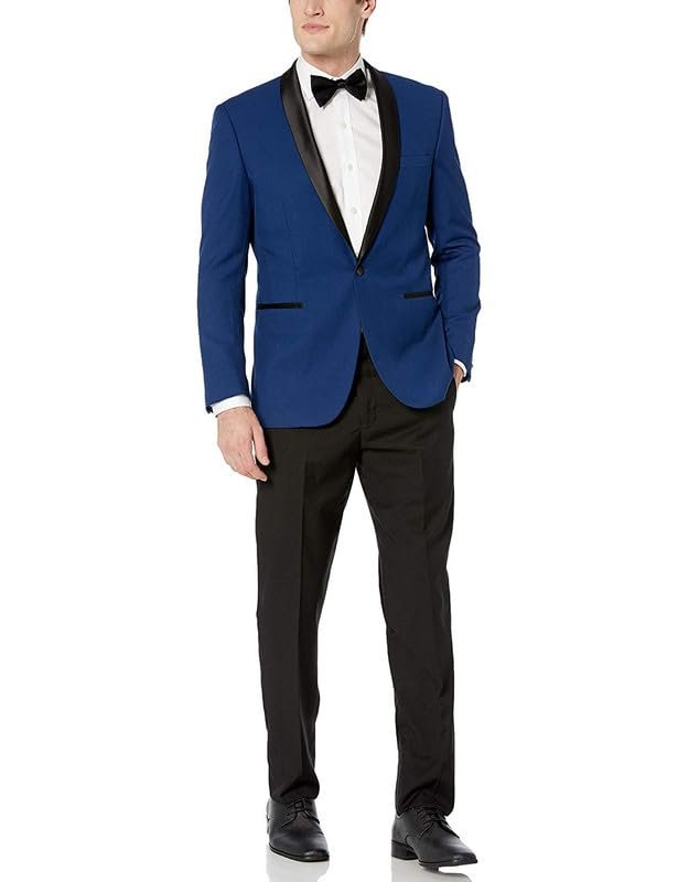 Adam Baker Men's Slim Fit Shawl Collar Tuxedo Jacket for Wedding, Business, Prom & Formal Wear (Separates)