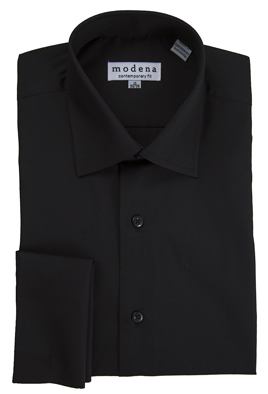 Modena Men's Contemporary (Slim) Fit Spread Collar French Cuff Solid Dress Shirt – Colors