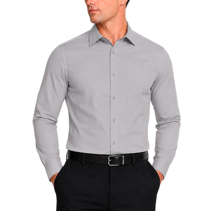 Modena Men’s Contemporary (Slim) Fit Long Sleeve Solid Dress Shirt