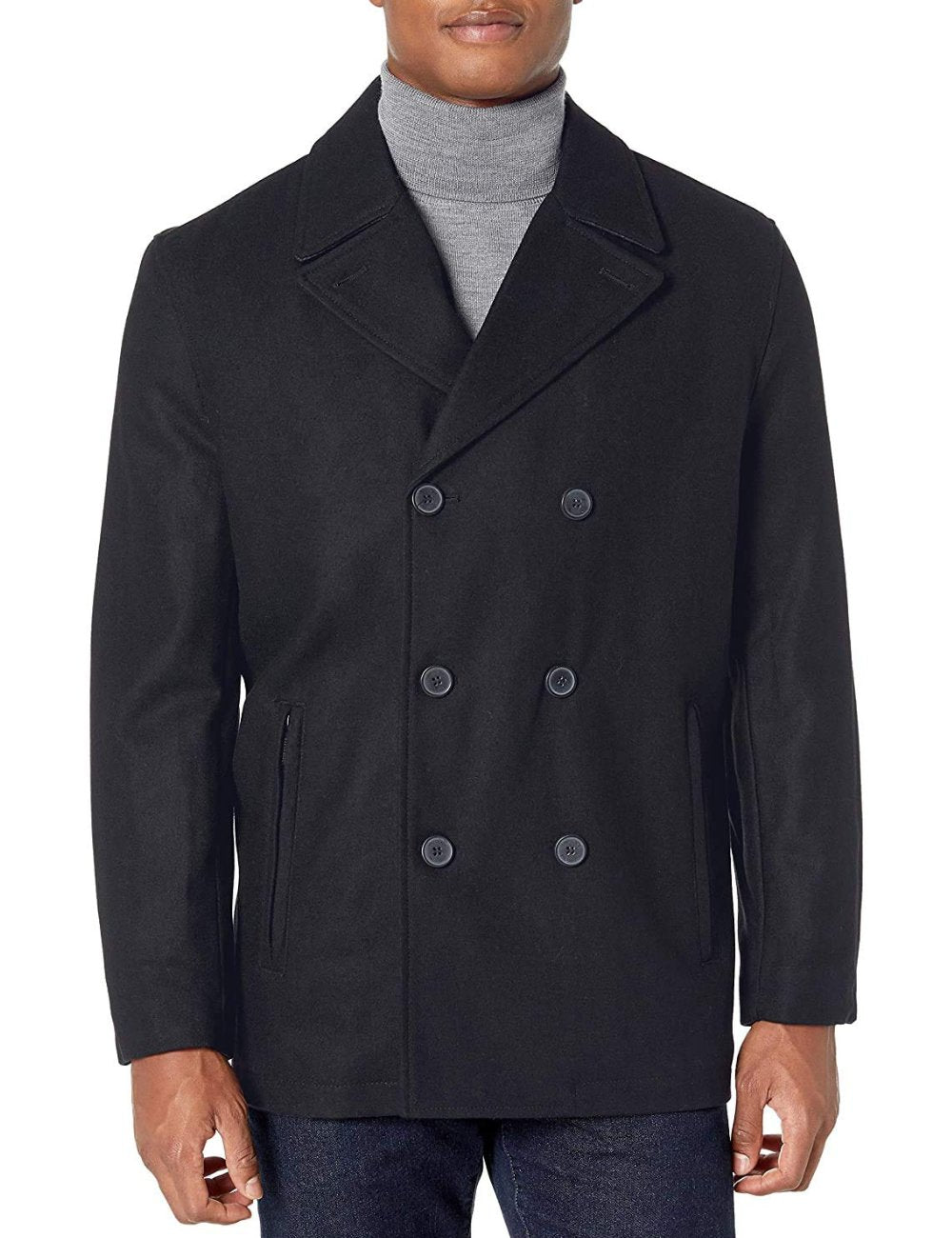 London Fog Men's Wool Blend Double Breasted Pea Coat