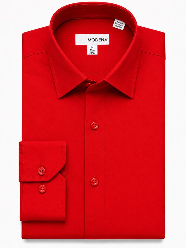 Modena Men’s Contemporary (Slim) Fit Long Sleeve Solid Dress Shirt